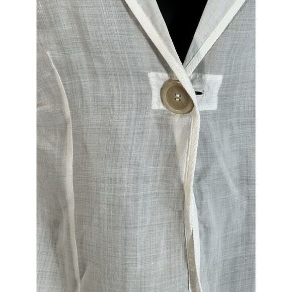 Brunello Cucinelli Jacket White Sheer Cotton M Ramie Solid Sleeves Light Cool - Picture 5 of 10